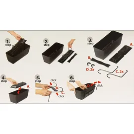 DEUBA Pflanzkasten 49 x 17 x 17 cm Anthrazit Komplettset