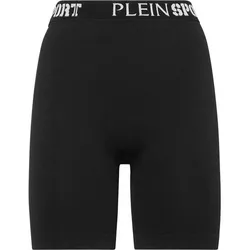 PLEIN SPORT Damen Shorts LOGO, Schwarz, XXL