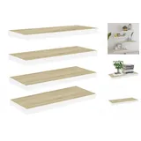 vidaXL Schweberegale 4 Stk. Eichen-Optik und Weiß 60x23,5x3,8 cm MDF