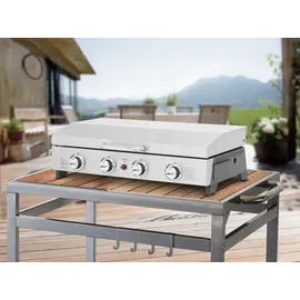 Habitat et Jardin Gas-Plancha mit 4 Brennern und Deckel 10 kW Grau