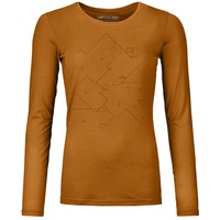 Ortovox 185 Merino Tangram LS Damen Shirt-Orange-S
