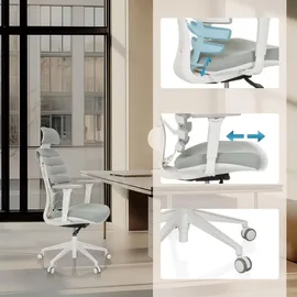 HJH Office Ergo Line W Stoff Grau