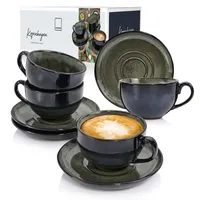 sänger Kopenhagen Kaffeetassen Set 8-tlg. grau/grün