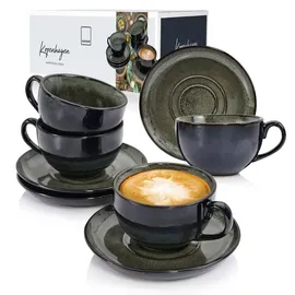 sänger Kopenhagen Kaffeetassen Set 8-tlg. grau/grün