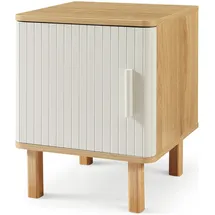 [en.casa] Nachtschrank Ferrersp 50 x 40 x 40 cm Eicheoptik/Sandfarben