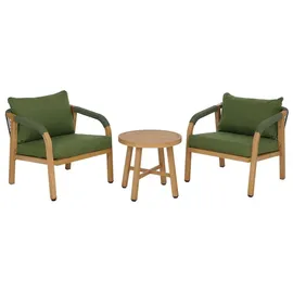 MCW MCW-P82 Aluminium Lounge-Set Holz-Optik olivgrün