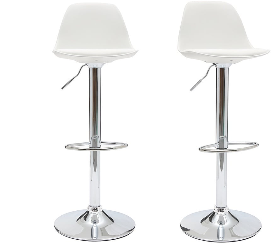 Tabourets de bar design blancs (lot de 2) STEEVY