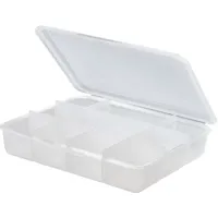Buchsteiner Klickbox TRENDY mit 10 fest integrierten Fächern | Aufbewahrungsdose | Vorratsdose | Pillenbox | Tablettenbox | Medikamentenbox | spülmaschinenfest (natur)
