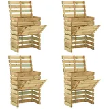 vidaXL Lattenrost-komposter 4 Stk. 80x50x100 Imprägniertes Kiefernholz - Vidaxl