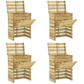 vidaXL Lattenrost-komposter 4 Stk. 80x50x100 Imprägniertes Kiefernholz - Vidaxl