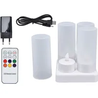 Wiederaufladbare, Flammenlose Led-kerzen Mit Fernbedienung, Ladestation Und Flackereffekt Für Partydekorationen – 100–240 V