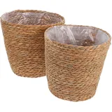Supvox 2 Stück Seegras Pflanzkorb Und Aufbewahrungskorb Geflochten Multifunktional Für Zuhause Natürliche Dekoration Robust Und Langlebig