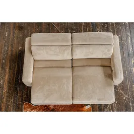 KAWOLA Sofa KIANA 3-Sitzer Funktionssofa Kopfstütze verstellbar Cord beige