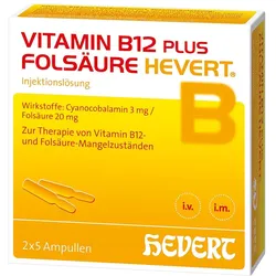 Vitamin B12 plus Folsäure Hevert Ampullen-Paare