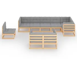 vidaXL 9-tlg. Garten-Lounge-Set mit Kissen grau