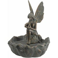 Unbekannt Solar-Springbrunnen „Elfe“ in Bronze aus Polyresin, Maße 43 x 34 x 34 cm