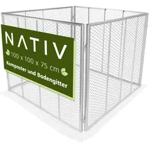 NATIV Komposter mit Bodengitter, 750 Liter Volumen, Metallkomposter