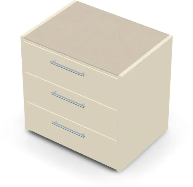 Brabura CT 90 Schubladenmodul - Pietra Di Osso / Perle Blanche / Silberner Griff