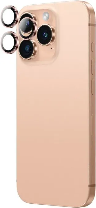AmazingThing AR Aluminium 3-Linsen-Glas mit Kameralinsenrahmen für iPhone 16 Pro / 16 Pro Max - Roségold
