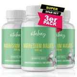 Vitabay Magnesium Malat 540 Tabletten - Magnesium Hochdosiert 1000mg - VEGAN & Laborgeprüft - Magnesium Malate Hochdosiertes Magnesium - Magnesiummalat - Magnesiummalate - Magnesium Malate 1000mg