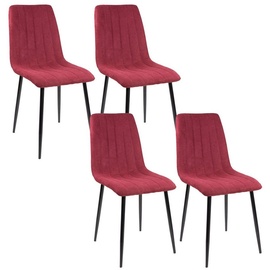 Albatros International Albatros Esszimmerstühle 4er Set GARDA rot - Komfortabler Polsterstuhl für Modernes und Stilvolles Design am Esstisch - Küchenstuhl oder Stuhl Esszimmer mit hoher Belastbarkeit bis 110kg