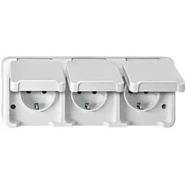 Merten SCHUKO-Dreifach-Steckdose polarweiß MEG2390-8019