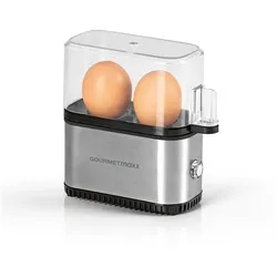GOURMETmaxx Eierkocher kompakt für 2 Eier silberfarben 18.5 cm x 14.5 cm