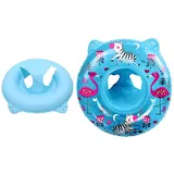 XQMMGO Baby Schwimmring Float, Schwimmbecken Badezubehör für Kinder, Kleinkinder und Säuglinge, aufblasbarer Schwimmring mit Sitz für Babys im Alter von 6-36 Monaten (Blauer Flamingo)