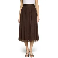 Zero Midirock Damen Tüll Braun 38