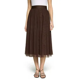 Zero Midirock Damen Tüll Braun 38