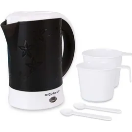 Aigostar Cooltravel 30JQL Kompakter Reisewasserkocher 0,6L - Schwarz - Schwarz