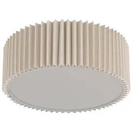 GLOBO Deckenleuchte Deckenlampe Wohnzimmerlampe Metall Weiß Textil Natur D 33 cm