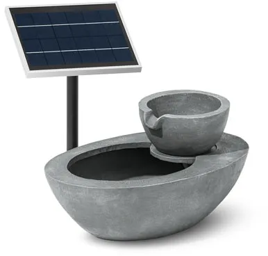 Solar-Gartenbrunnen - grau - grau