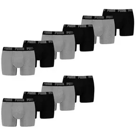 Puma Everyday Basic Boxershorts Grau / Schwarz M 10er Pack