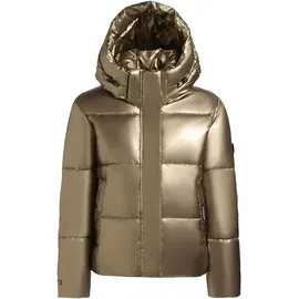 khujo Damen Winterjacke mit Kapuze warme Steppjacke kurz in glänzender Optik mit abnehmbarer Kapuze Devina Shiny-YM Gold Gr. S - S