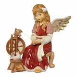 GOEBEL Engelfigur Märchenhaftes Spinnrad Bordeaux rot