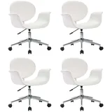 vidaXL Drehbare Esszimmerstühle 4 Stk. Weiß Kunstleder