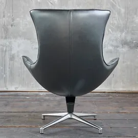 KAWOLA Drehsessel SKIO Leder 87 x 99 x 87 cm Silbergrau