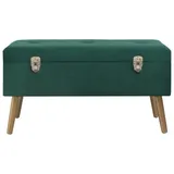 vidaXL Bank mit Staufach 80 cm Grün Samt