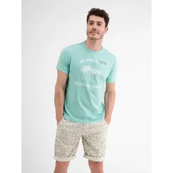 T-Shirt mit Frontprint - Pastel Turquois - S