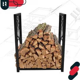 KOTARBAU Kaminholzregal Metall 50 x 30 x 60 cm Schwarz