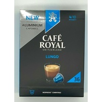 36 Kapseln Cafe Royal für Nespresso der Sorte Classic Lungo 6,40€/100gr.