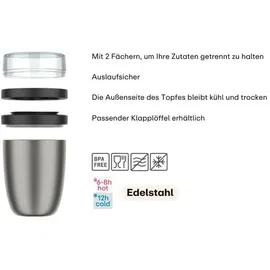 Mepal Lunchpot Thermo Ellipse 2tlg. Edelstahl Schwarz