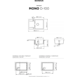 Schock Mono D-100 Unterbau stone + Excenterbetätigung