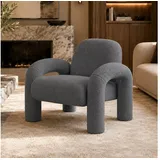 Makika Loungesessel Lia Bouclé 85 x 73 x 80 cm Grau