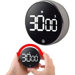 Digitaler Küchen-Timer mit Drehrad - Praktische Eieruhr mit Magnet, lautem Alarm, Countdown-Funktion & grossem LCD-Display