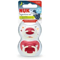 NUK Schnuller Signature Night Silikon, rot, 6-18 Monate