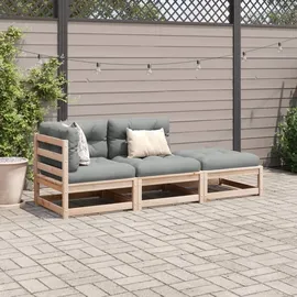 vidaXL Garten-Lounge-Set 3-tlg. braun