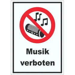 Aufkleber Musik verboten A3 (297x420mm)