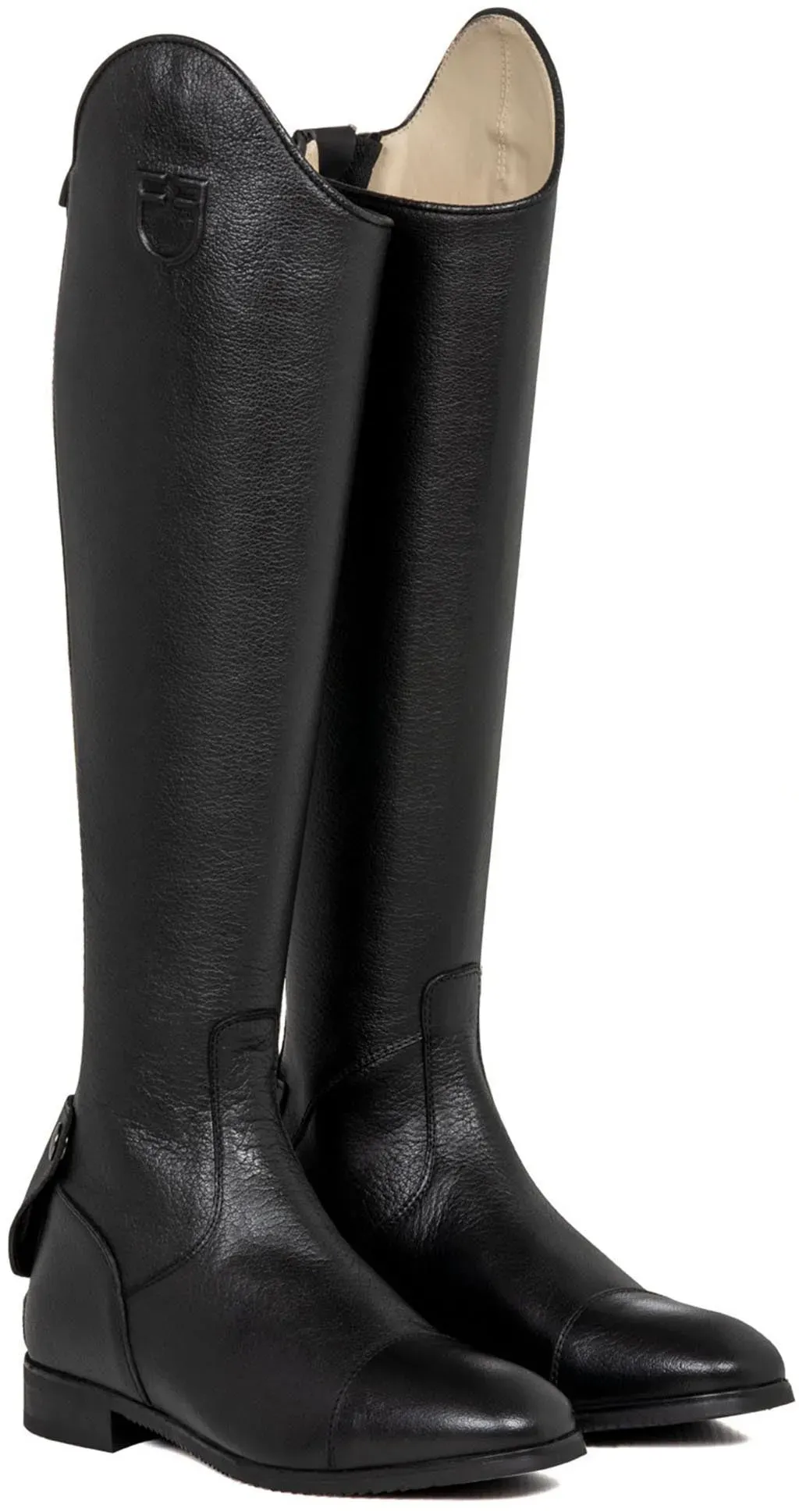 Equestro Unisex Reitstiefel aus Kalbsleder mit rückseitigem Reißverschluss